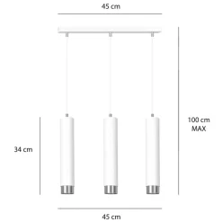 New Biało srebrna lampa wisząca z trzema gwintami 641/3 | Kaja Oświetlenie Żyrandole Nowoczesne
