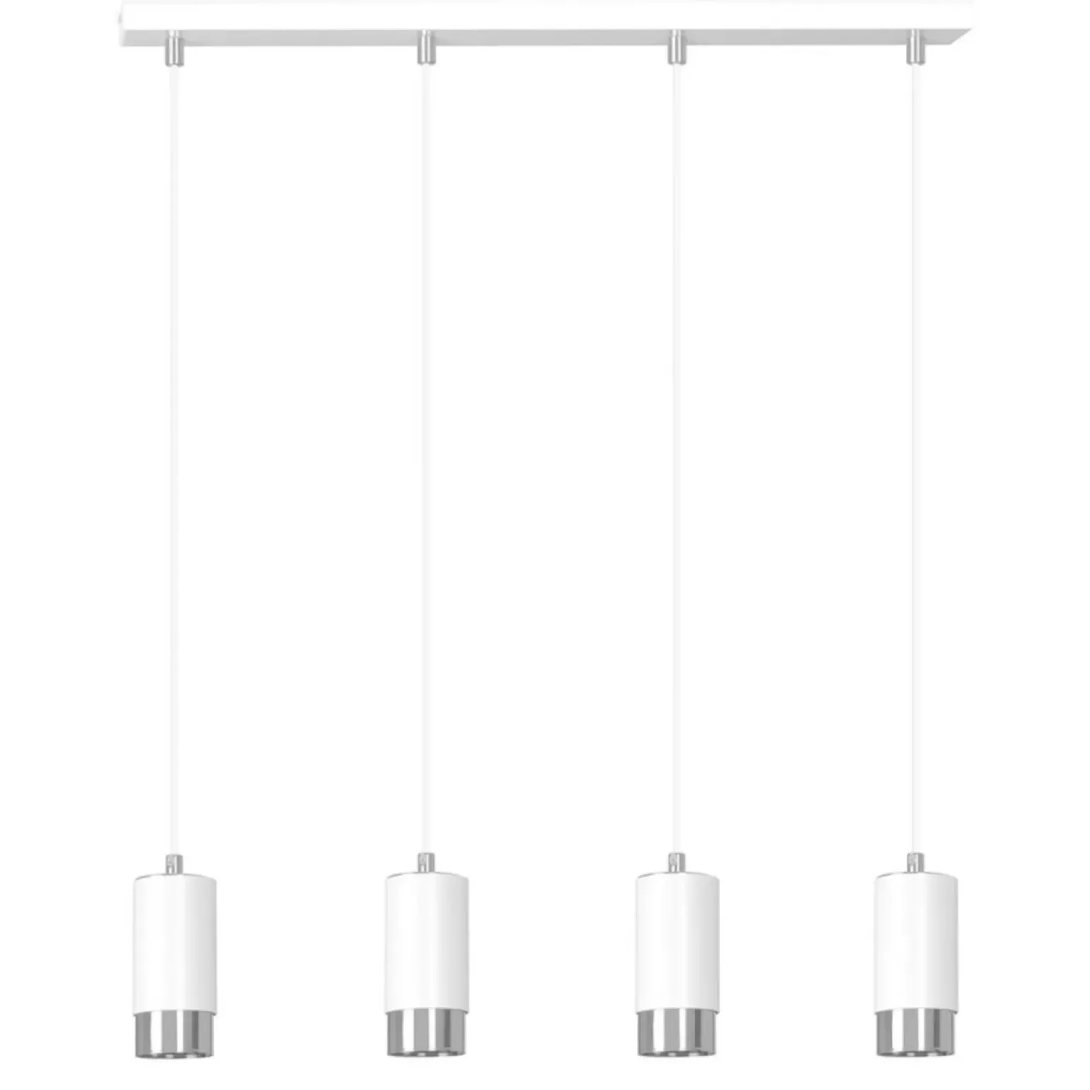 Flash Sale Biało srebrna lampa wisząca nad stół w jadalni 814/4 | Kaja Żyrandole Nowoczesne