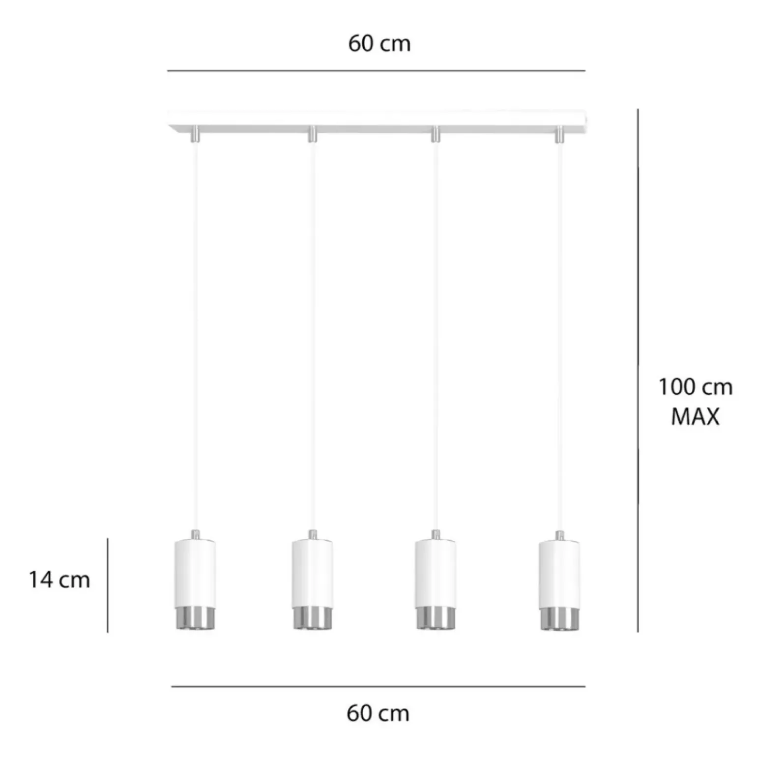 Flash Sale Biało srebrna lampa wisząca nad stół w jadalni 814/4 | Kaja Żyrandole Nowoczesne