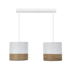 Best Biało-brązowa lampa wisząca, na listwie 32-17543 z serii BIANCO | Kaja Żyrandole Nowoczesne