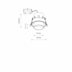 Sklep Kaja Biało-czarna tuba mocowana podtynkowo GU10 10796 MONO SLIDE | Kaja