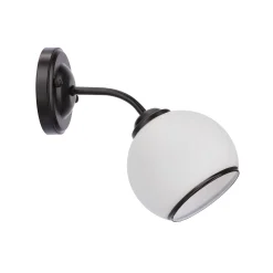 Sklep Kaja Biało-czarny kinkiet, klasyczny kulisty klosz 21-26545 z serii MARINEN | Kaja Oś