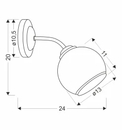 Sklep Kaja Biało-czarny kinkiet, klasyczny kulisty klosz 21-26545 z serii MARINEN | Kaja Oś