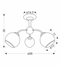 Sklep Kaja Biało-czarny kinkiet z kulistymi kloszami 33-26569 z serii MARINEN | Kaja Oświet