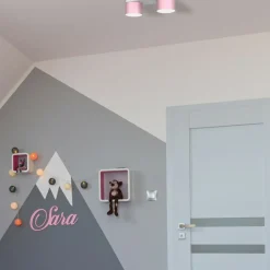Flash Sale Biało-różowa lampa sufitowa do pokoju dziecka MLP7554 z serii DIXIE | Kaja Oświe Żyrandole Nowoczesne