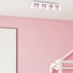 Outlet Biało-różowa lampa sufitowa, na pięć żarówek MLP7557 z serii DIXIE | Kaja Oświet Żyrandole Nowoczesne