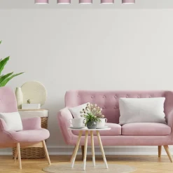 Outlet Biało-różowa lampa sufitowa, na pięć żarówek MLP7557 z serii DIXIE | Kaja Oświet Żyrandole Nowoczesne