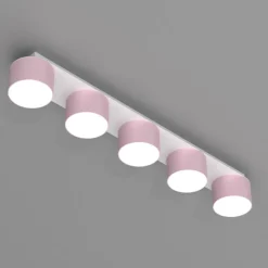 Outlet Biało-różowa lampa sufitowa, na pięć żarówek MLP7557 z serii DIXIE | Kaja Oświet Żyrandole Nowoczesne