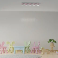 Outlet Biało-różowa lampa sufitowa, na pięć żarówek MLP7557 z serii DIXIE | Kaja Oświet Żyrandole Nowoczesne