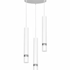 Clearance Biało-srebrna lampa wisząca, trzy tuby LX 5144 z serii RENO | Kaja Żyrandole Nowoczesne