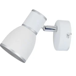 Sklep Kaja Biało-srebrny kinkiet, ruchoma głowica 91-63366 FIDO | Kaja