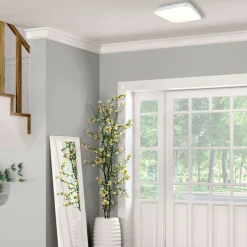 Sklep Kaja Biało-srebrny plafon do łazienki 33x33cm 4000K EK5363 AJAX | Kaja