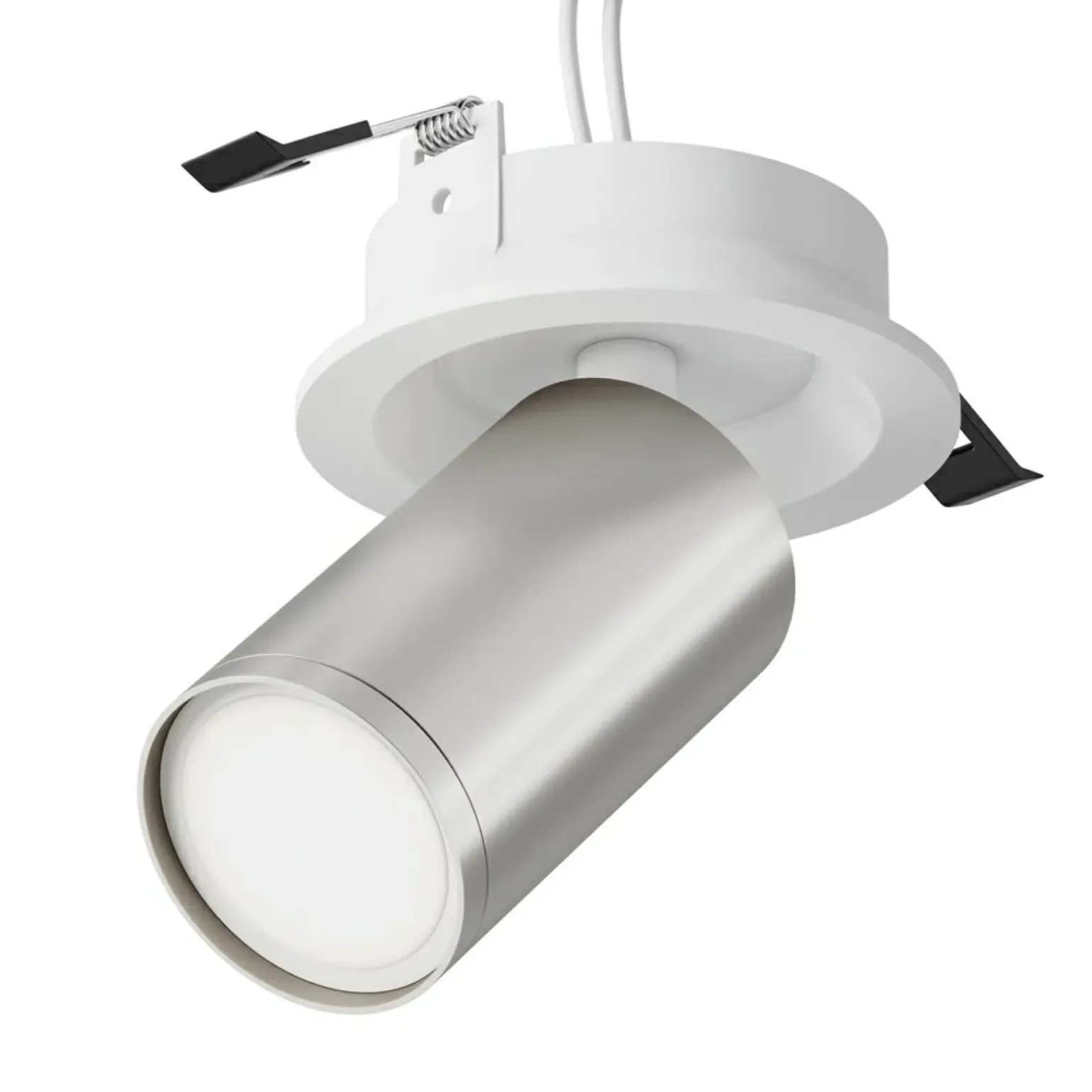 Sklep Kaja Biało-srebrny reflektor podtynkowy tuba C048CL-U-1WS z serii FOCUS S