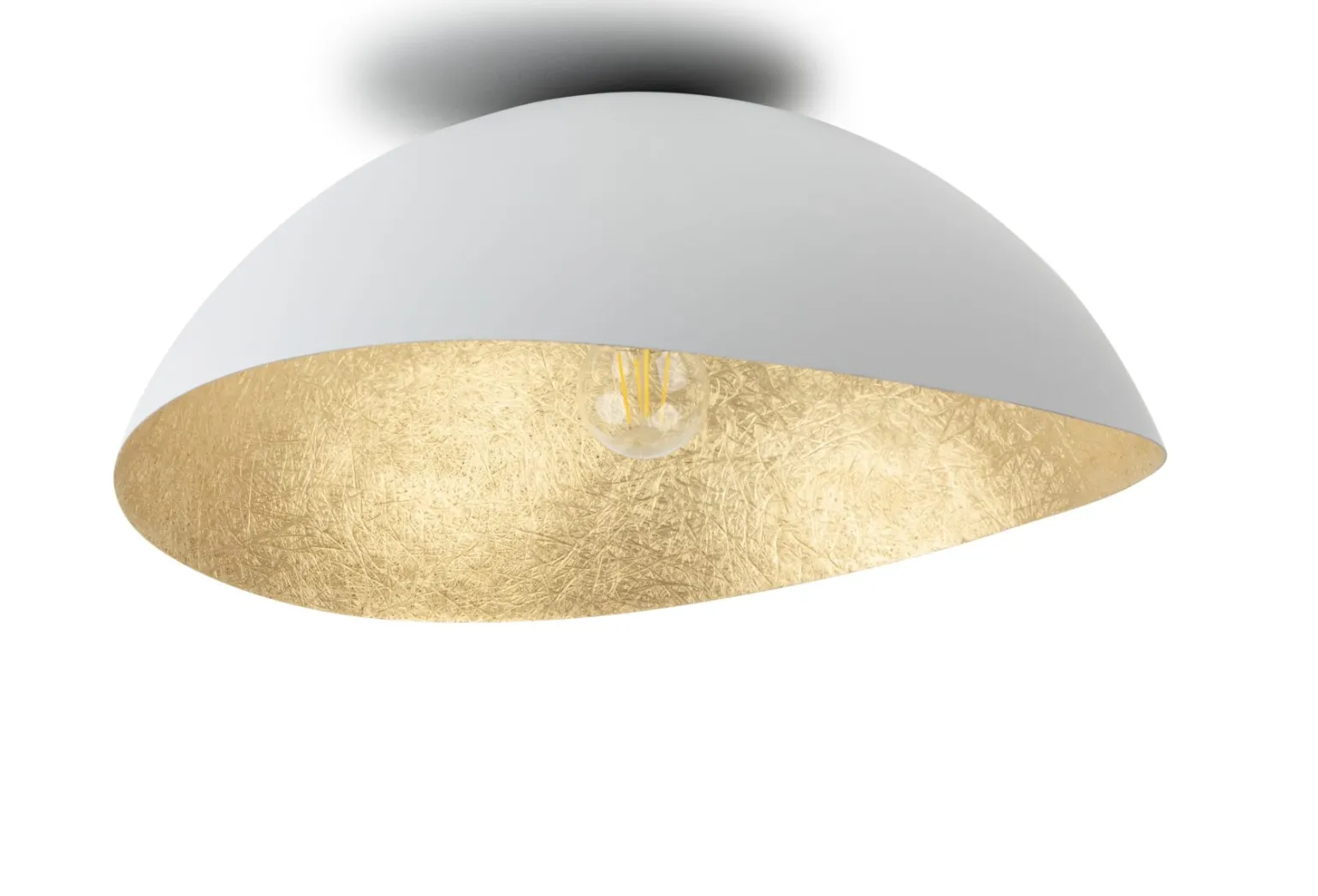 Sklep Kaja Biało-złota lampa sufitowa, unikalny plafon SIG 40611 z serii SOLARIS