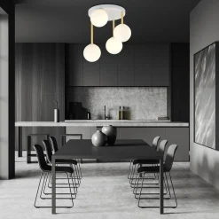 Sklep Kaja Biało-złota lampa sufitowa z kulistymi kloszami 1261/4 z serii DOLCE