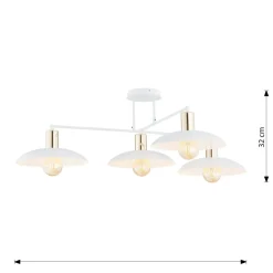 Best Biało-złota lampa sufitowa z drucianymi kloszami 1321/4 SPIRIT | Kaja Żyrandole Nowoczesne