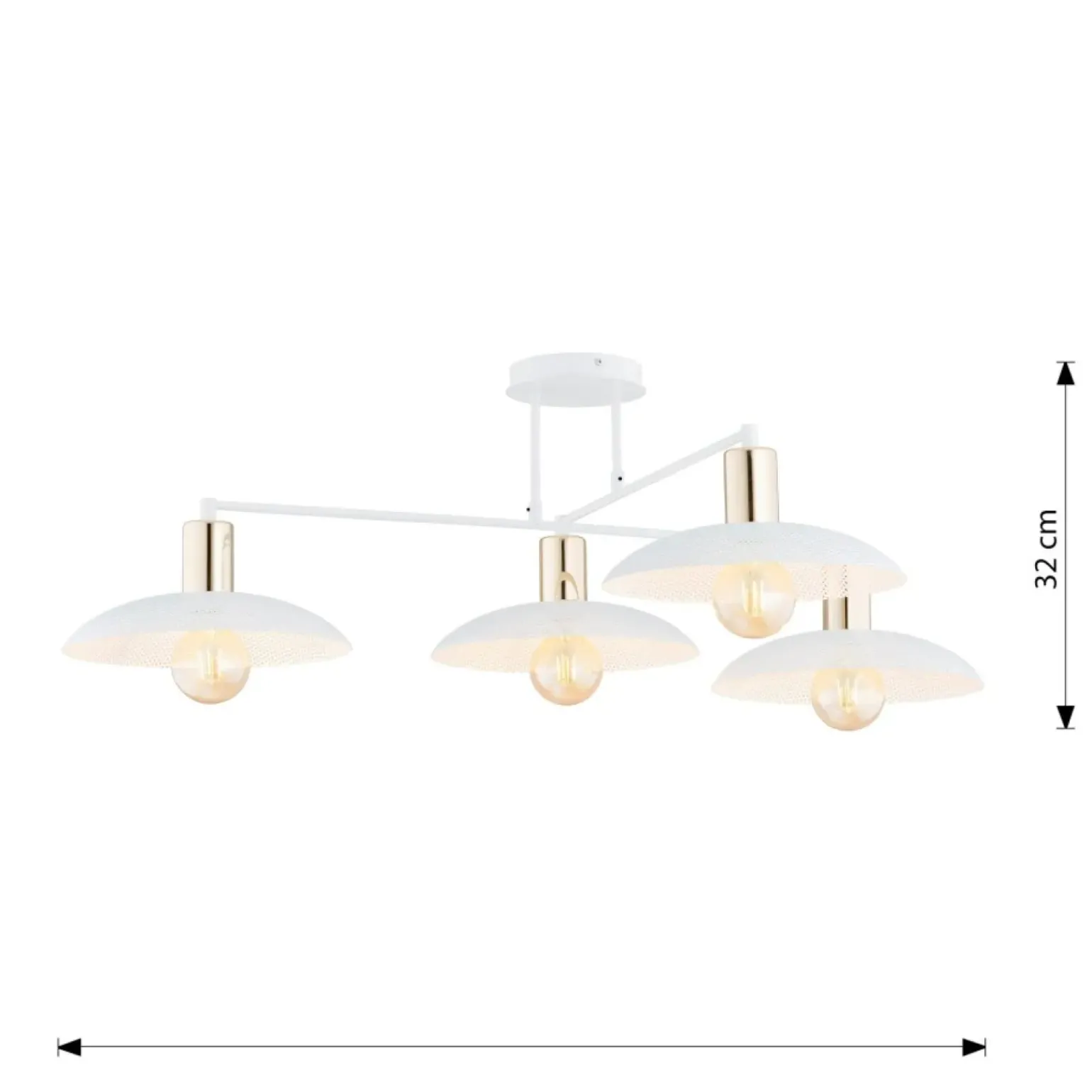 Best Biało-złota lampa sufitowa z drucianymi kloszami 1321/4 SPIRIT | Kaja Żyrandole Nowoczesne