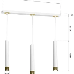 Store Biało-złota lampa wisząca nad stół w jadalni MLP6236 z serii DANI | Kaja Oświetl Żyrandole Nowoczesne