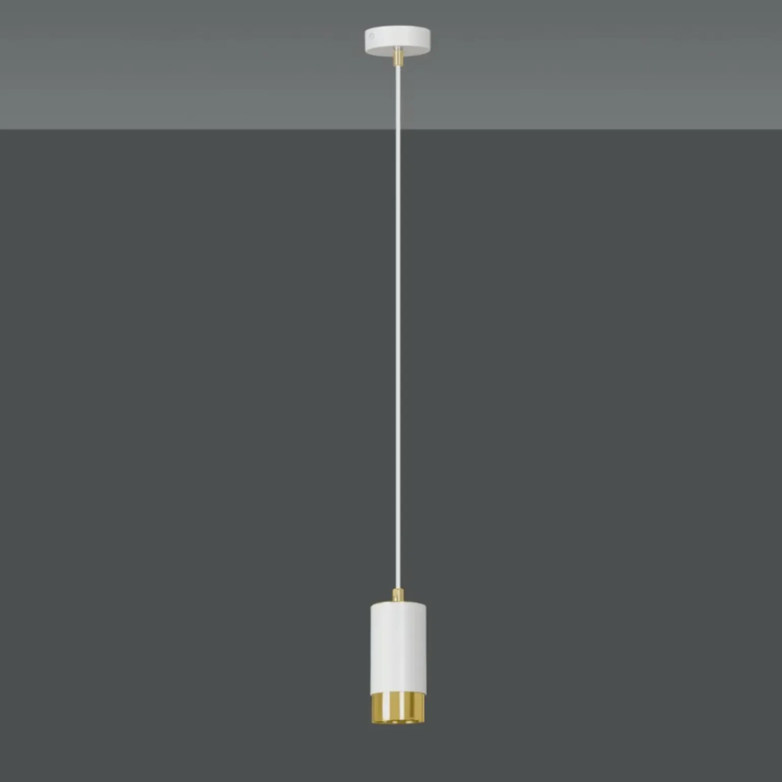 Cheap Biało-złota lampa wisząca w kształcie tuby 815/1 | Kaja Oświetlenie Żyrandole Nowoczesne