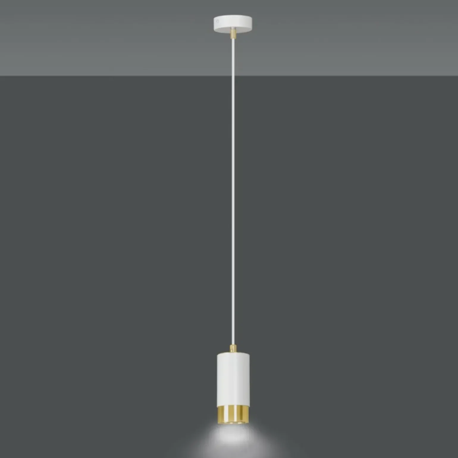 Cheap Biało-złota lampa wisząca w kształcie tuby 815/1 | Kaja Oświetlenie Żyrandole Nowoczesne