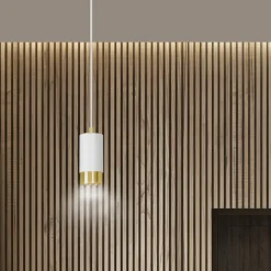 Cheap Biało-złota lampa wisząca w kształcie tuby 815/1 | Kaja Oświetlenie Żyrandole Nowoczesne