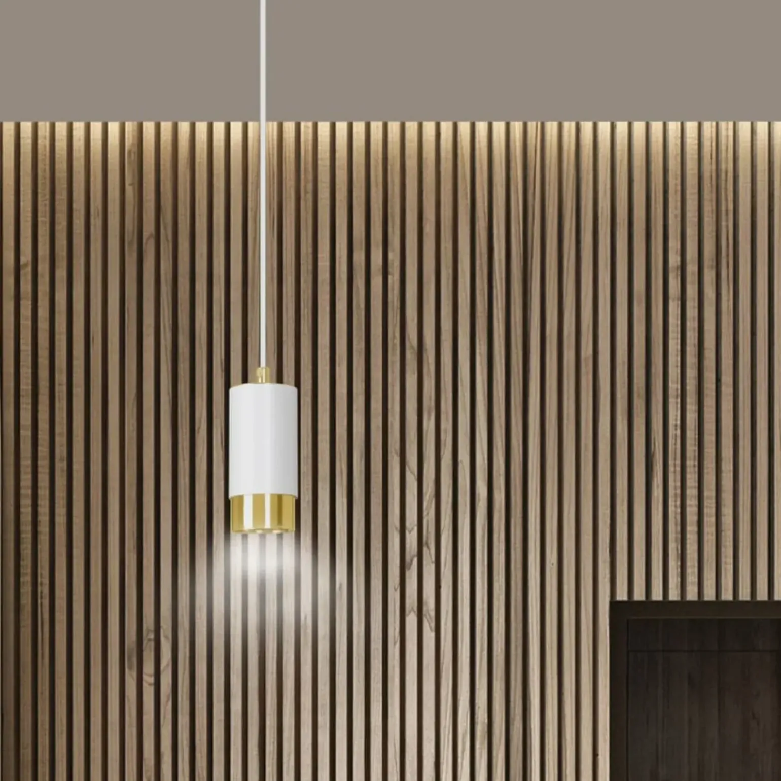 Cheap Biało-złota lampa wisząca w kształcie tuby 815/1 | Kaja Oświetlenie Żyrandole Nowoczesne