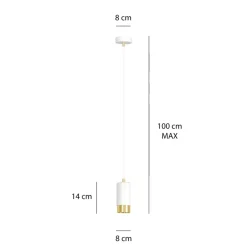 Cheap Biało-złota lampa wisząca w kształcie tuby 815/1 | Kaja Oświetlenie Żyrandole Nowoczesne