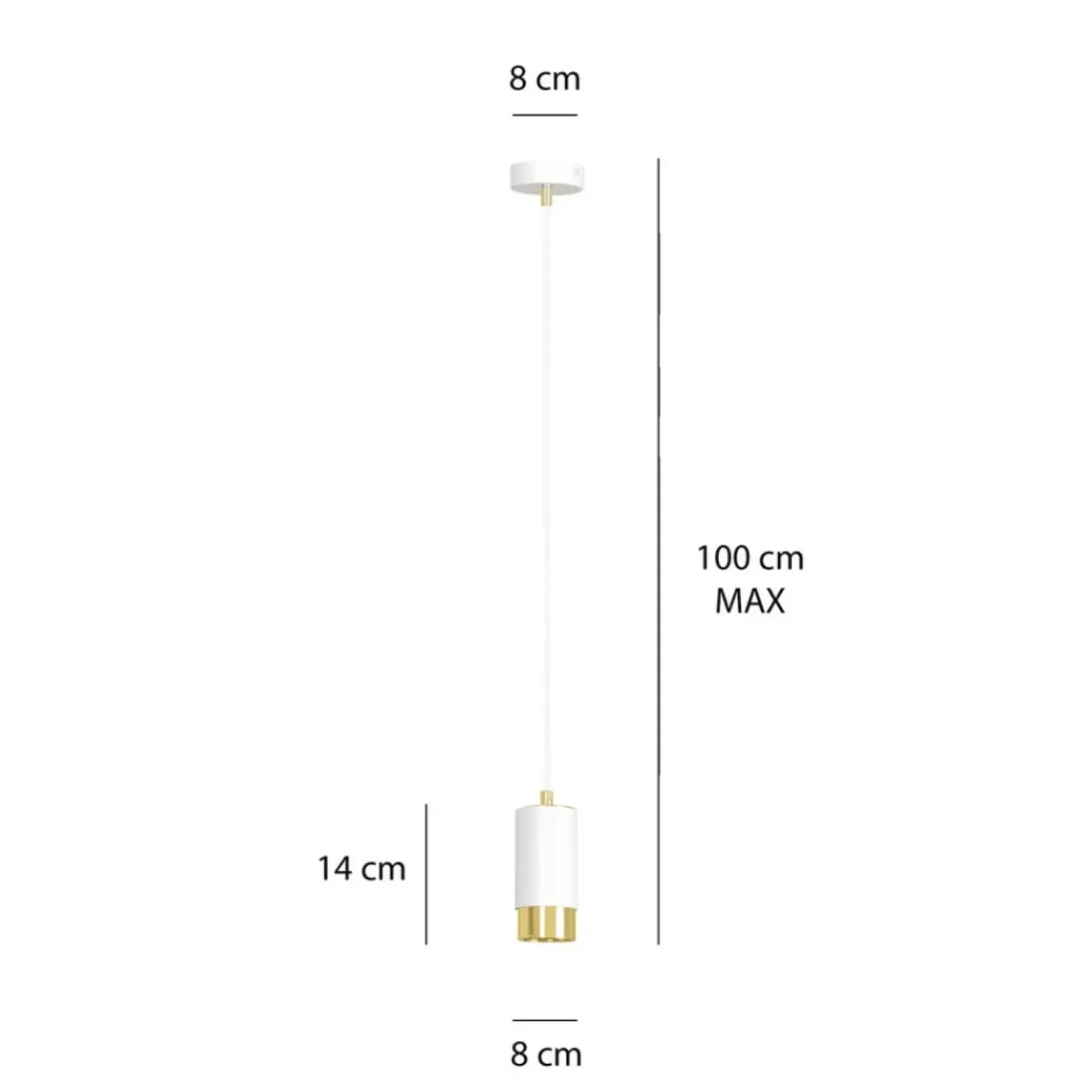 Cheap Biało-złota lampa wisząca w kształcie tuby 815/1 | Kaja Oświetlenie Żyrandole Nowoczesne