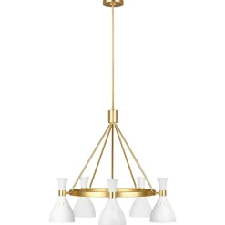 New Biało-złota lampa wisząca 5xE27 FE-JOAN5-MW z serii JOAN Żyrandole Nowoczesne