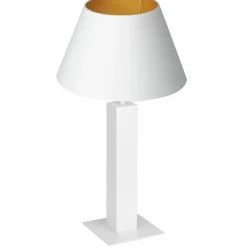 Sklep Kaja Biało-złota lampka stołowa, do gabinetu LX 3610 z serii TABLE LAMPS