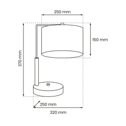 Sklep Kaja Biało-złota lampka stołowa, do salonu MLP7570 z serii ZIGGY | Kaja Oświetlenie