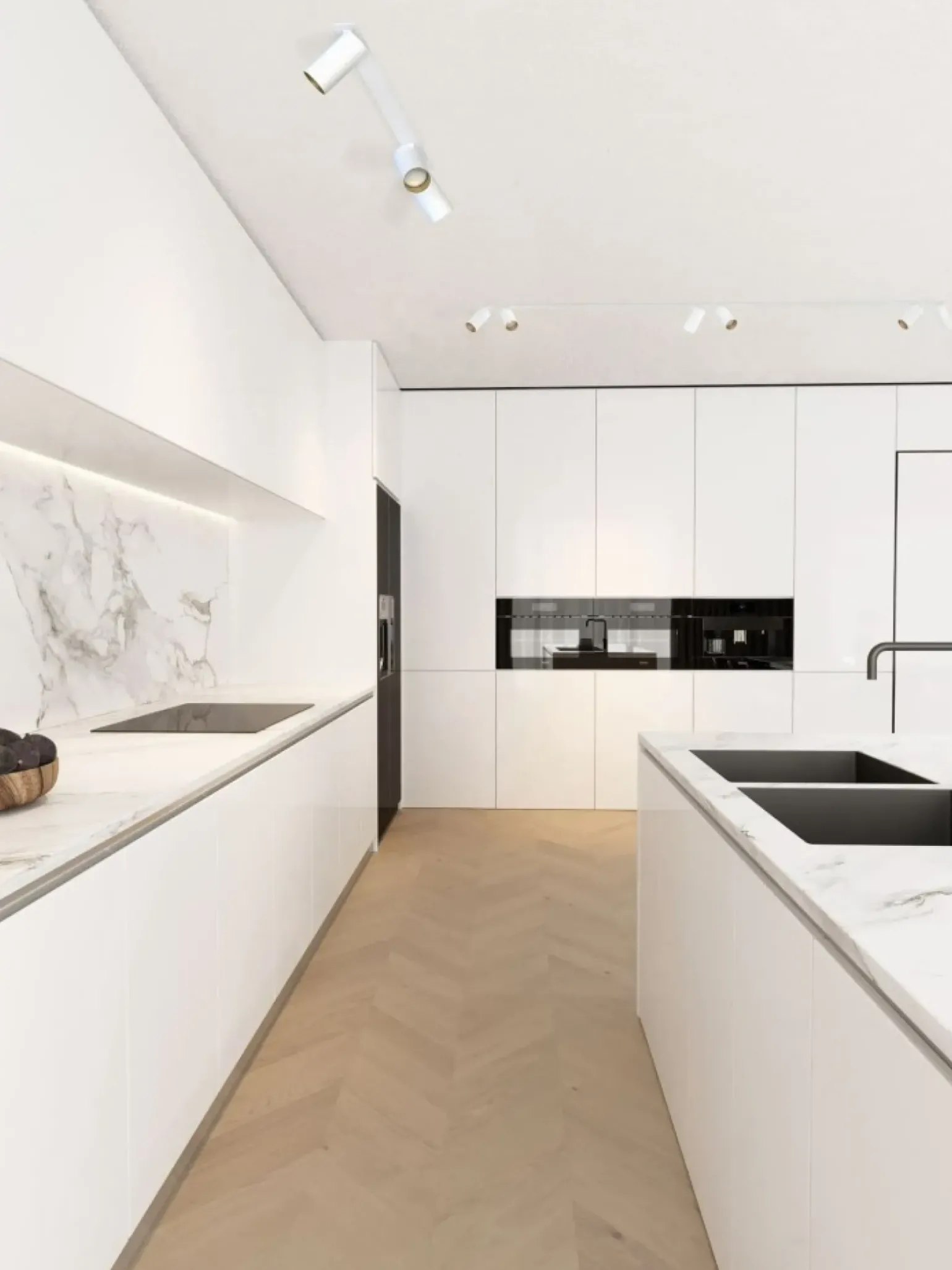 Sklep Kaja Biało-złota listwa podtynkowa, z 3 reflektorami 7685 | Kaja