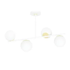 Clearance Biało-złota, nowoczesna lampa do kuchni 1023/4 FLOKI | Kaja Żyrandole Nowoczesne