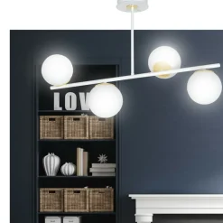 Clearance Biało-złota, nowoczesna lampa do kuchni 1023/4 FLOKI | Kaja Żyrandole Nowoczesne