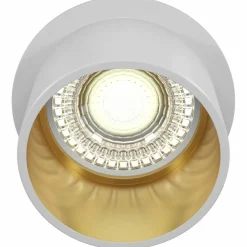 Sklep Kaja Biało-złota oprawa wpustowa, tuba GU10 DL050-01WG REIF | Kaja