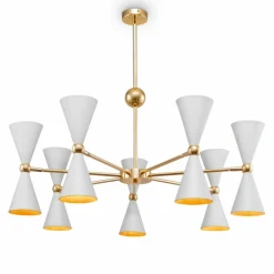 Best Biało-złota, stylowa lampa wisząca MOD108PL-14WG VESPER | Kaja Żyrandole Nowoczesne