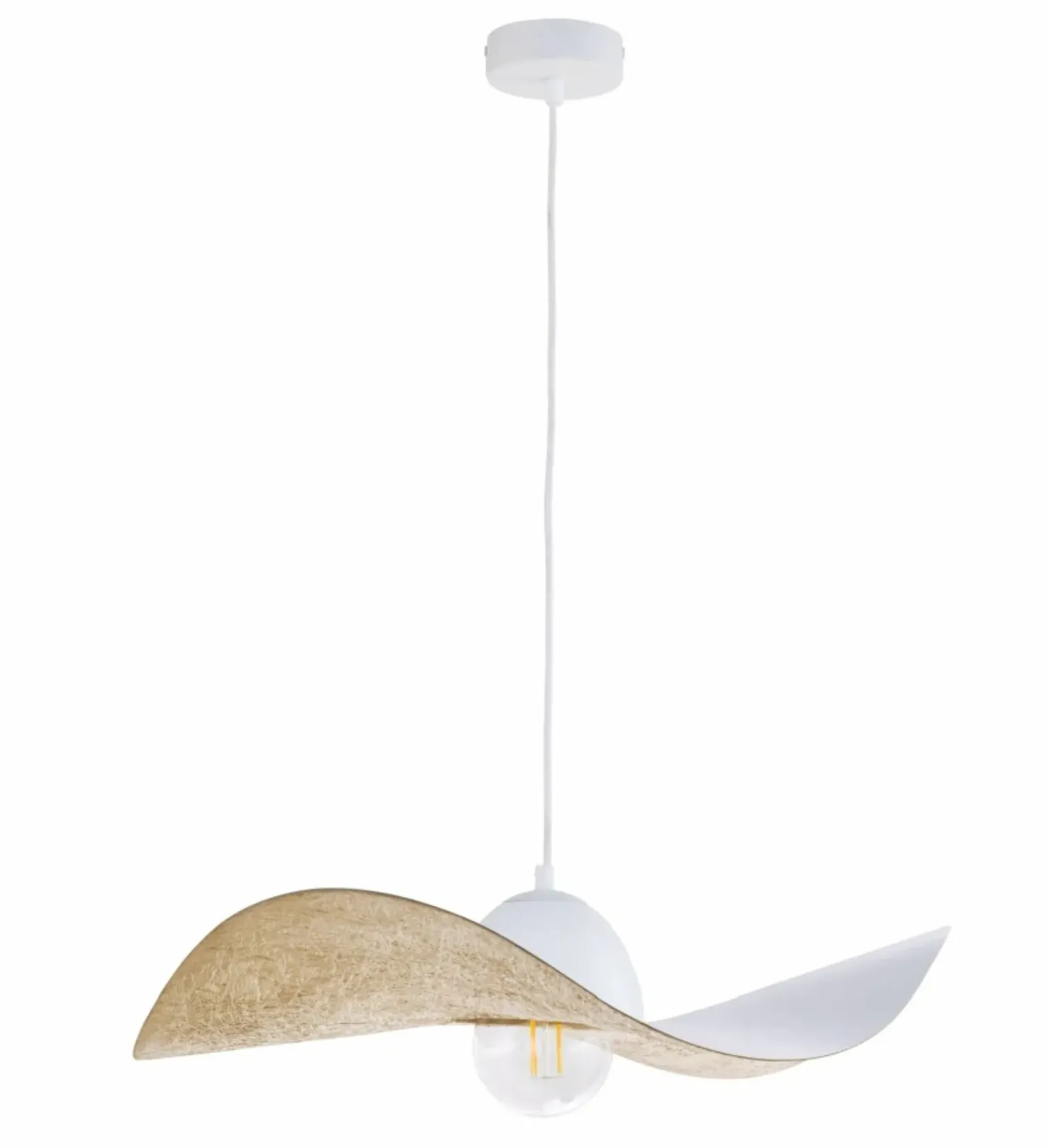 Store Biało-złoty, dekoracyjny kapelusz wiszący SIG 32345 z serii KAPELLO M Żyrandole Nowoczesne