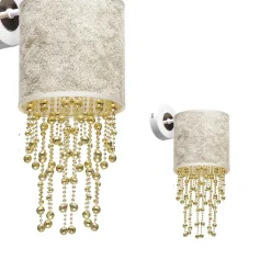 Sklep Kaja Biało-złoty, gustowny kinkiet w stylu glamour MLP6443 z serii ALMERIA | Kaja Ośw