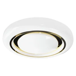 Sklep Kaja Biało-złoty plafon ze zintegrowanym LED-em ML8127 z serii MEGAN | Kaja Oświetlen