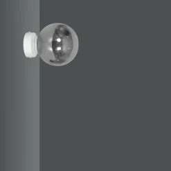 Sklep Kaja Biały kinkiet ścienny z przydymionym kloszem 878/K1 | Kaja Oświetlenie