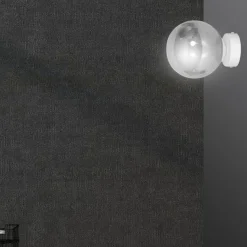 Sklep Kaja Biały kinkiet ścienny z przydymionym kloszem 878/K1 | Kaja Oświetlenie