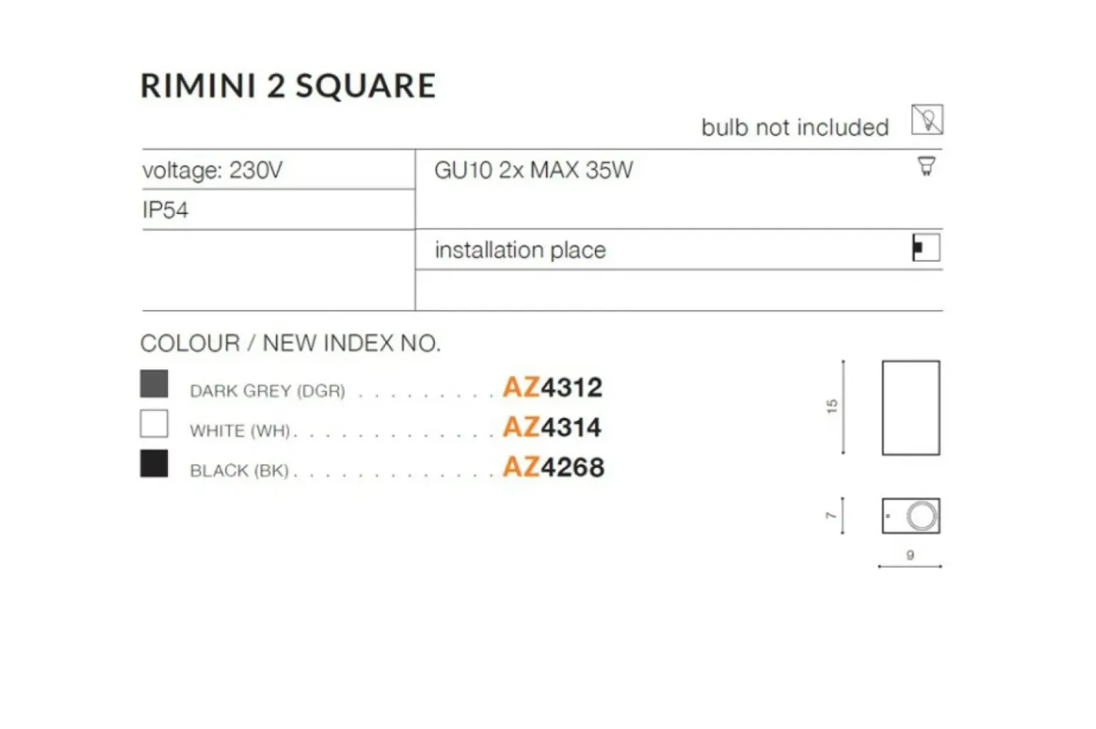 Sklep Kaja kinkiet elewacyjny zewnętrzny AZ4314 RIMINI | Kaja Oświetlenie
