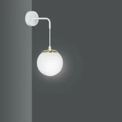 Sklep Kaja Biały kinkiet ze złotym elementem ozdobnym 967/K1 | Kaja Oświetlenie