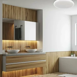 Sklep Kaja Biały, ledowy plafon do łazienki z IP44, moc 24W ML6403 z serii TERMA | Kaja Ośw