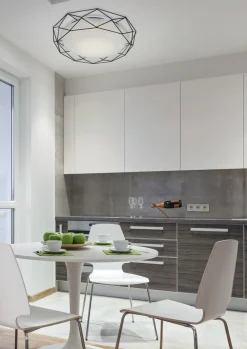 Sklep Kaja Biały, nowoczesny plafon, zintegrowany LED 98-66244 z serii SVEN | Kaja Oświetle