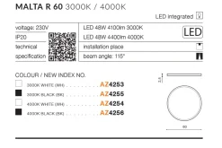 Sklep Kaja okrągły duży plafon LED 60cm 4000K AZ4254 MALTA | Kaja