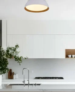 Sklep Kaja Biały, okrągły plafon z motywem drewna 14-24138 CALABRIA | Kaja