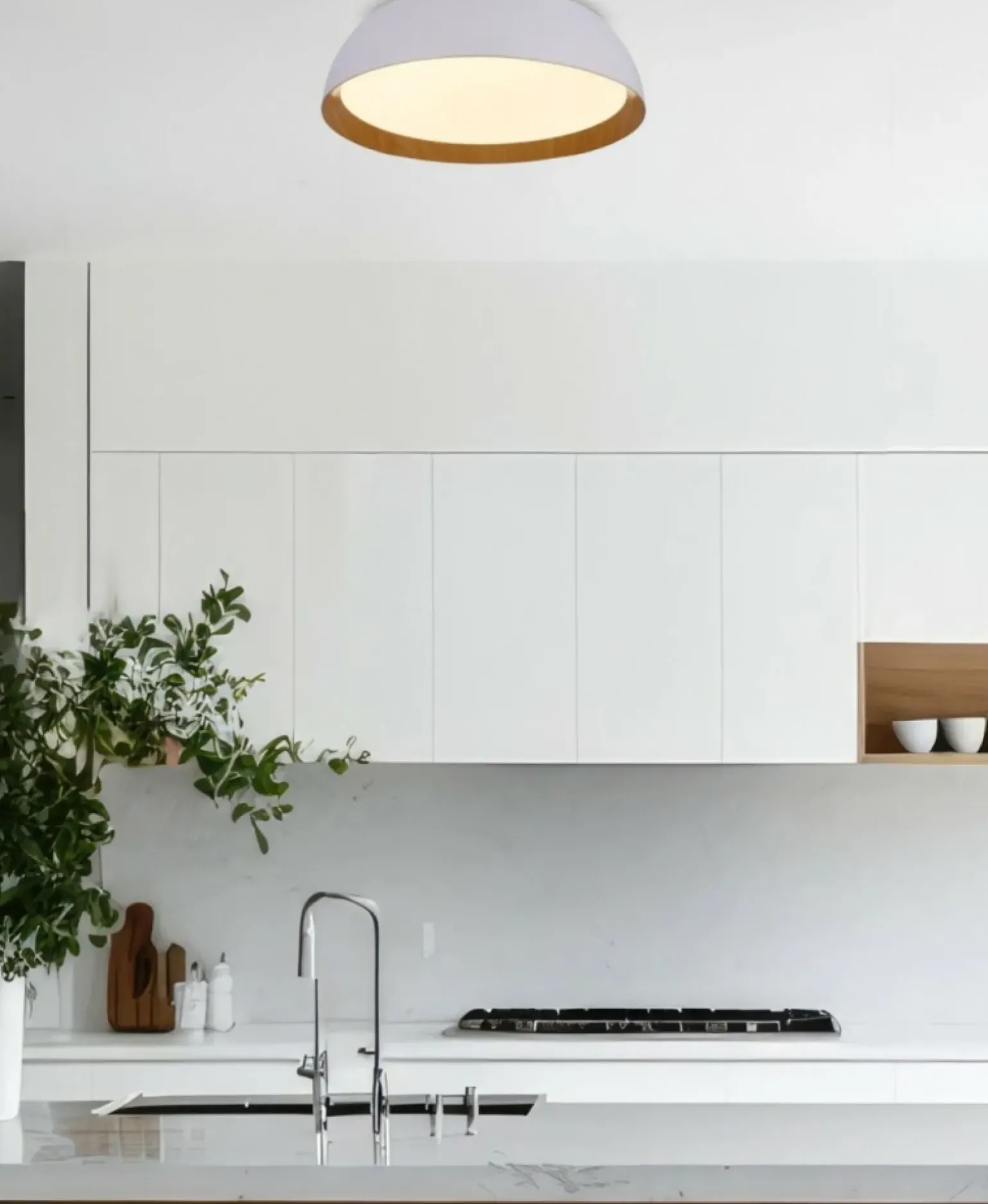 Sklep Kaja Biały, okrągły plafon z motywem drewna 14-24138 CALABRIA | Kaja