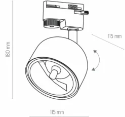 Sklep Kaja Biały reflektor do szyny jednoobwodowej TK 4492 TRACER | Kaja