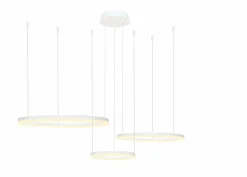 Hot Biały żyrandol 3 okręgi LED, pilot w zestawie AZ4971 HALO | Kaja Żyrandole Nowoczesne